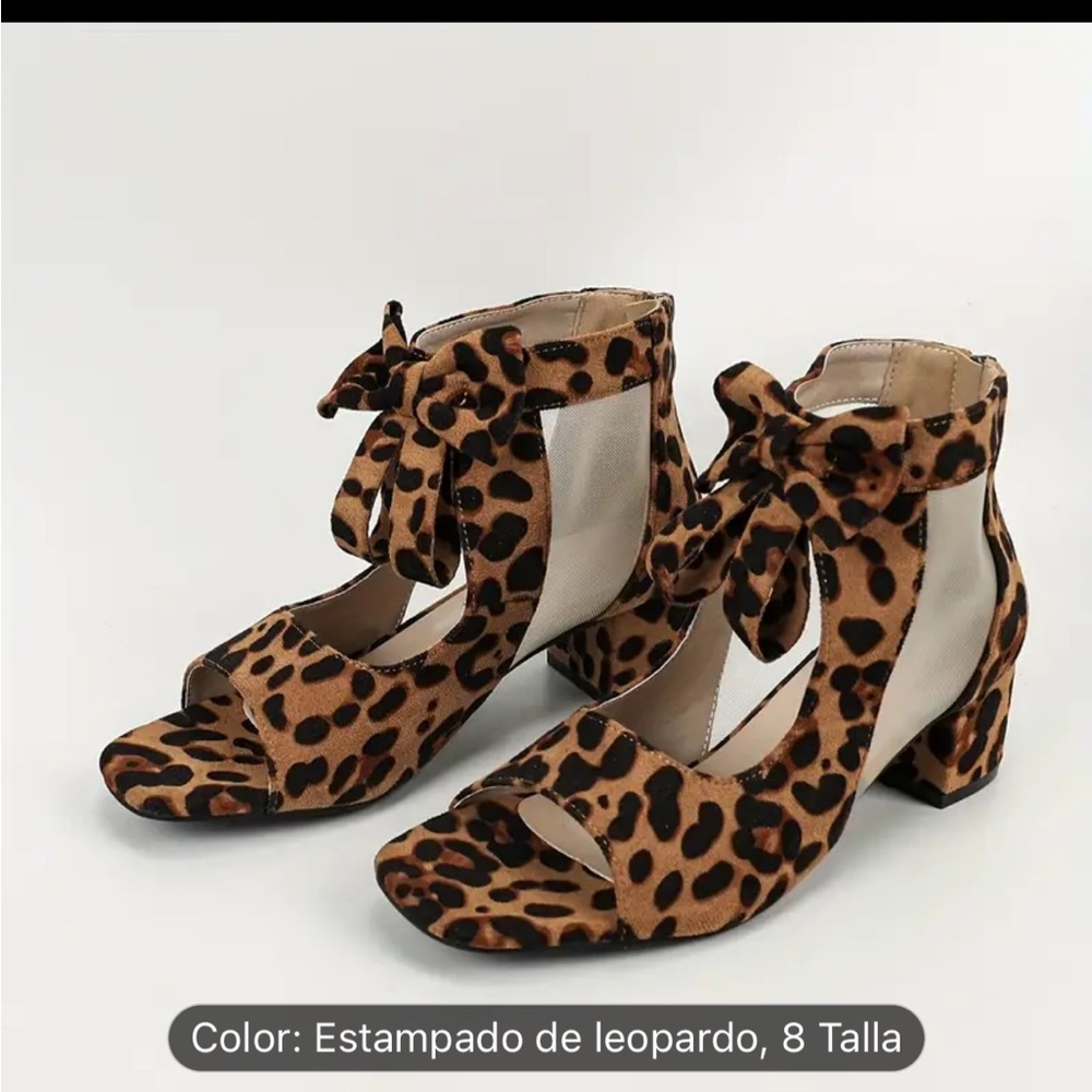 Women's Bowknot Decoration Chunky Heel Sandals, Fashion Square Toe Dress